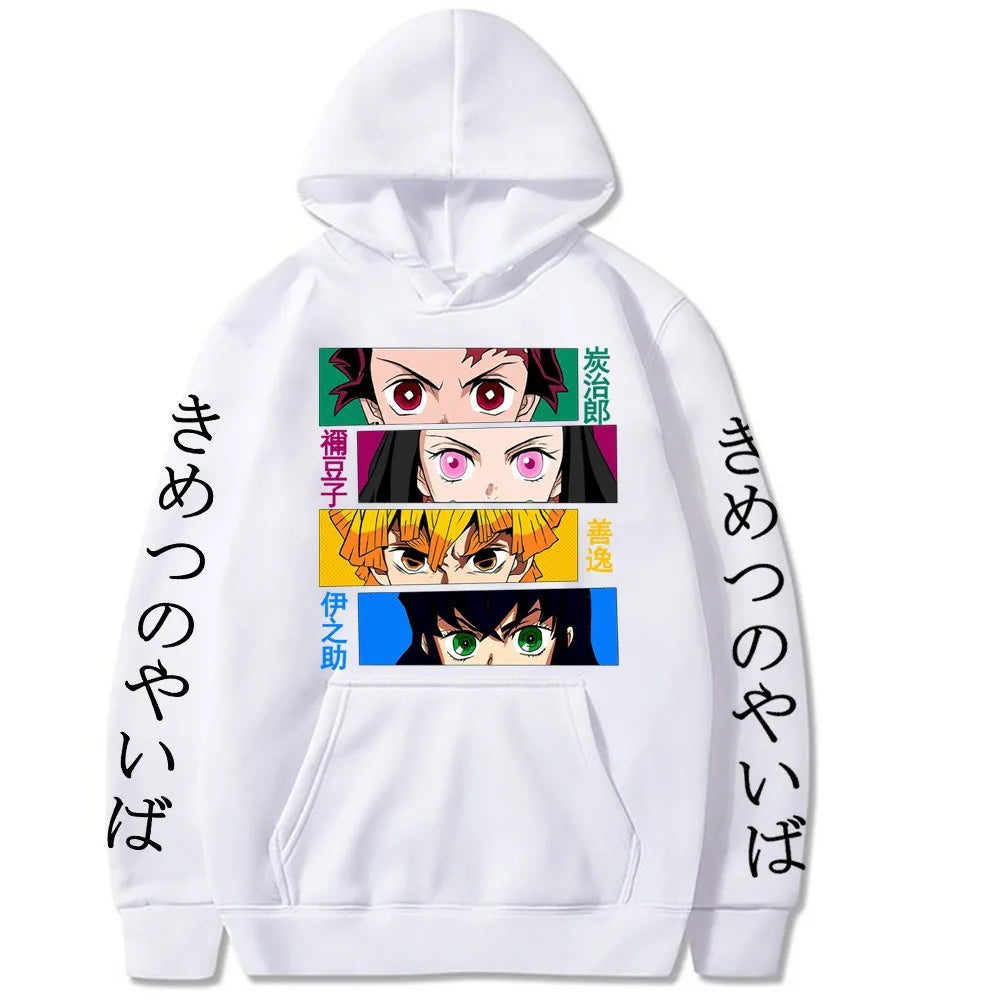 Demon Slayer Rengoku Loose Harajuku Hoodie | Anime Sweatshirt