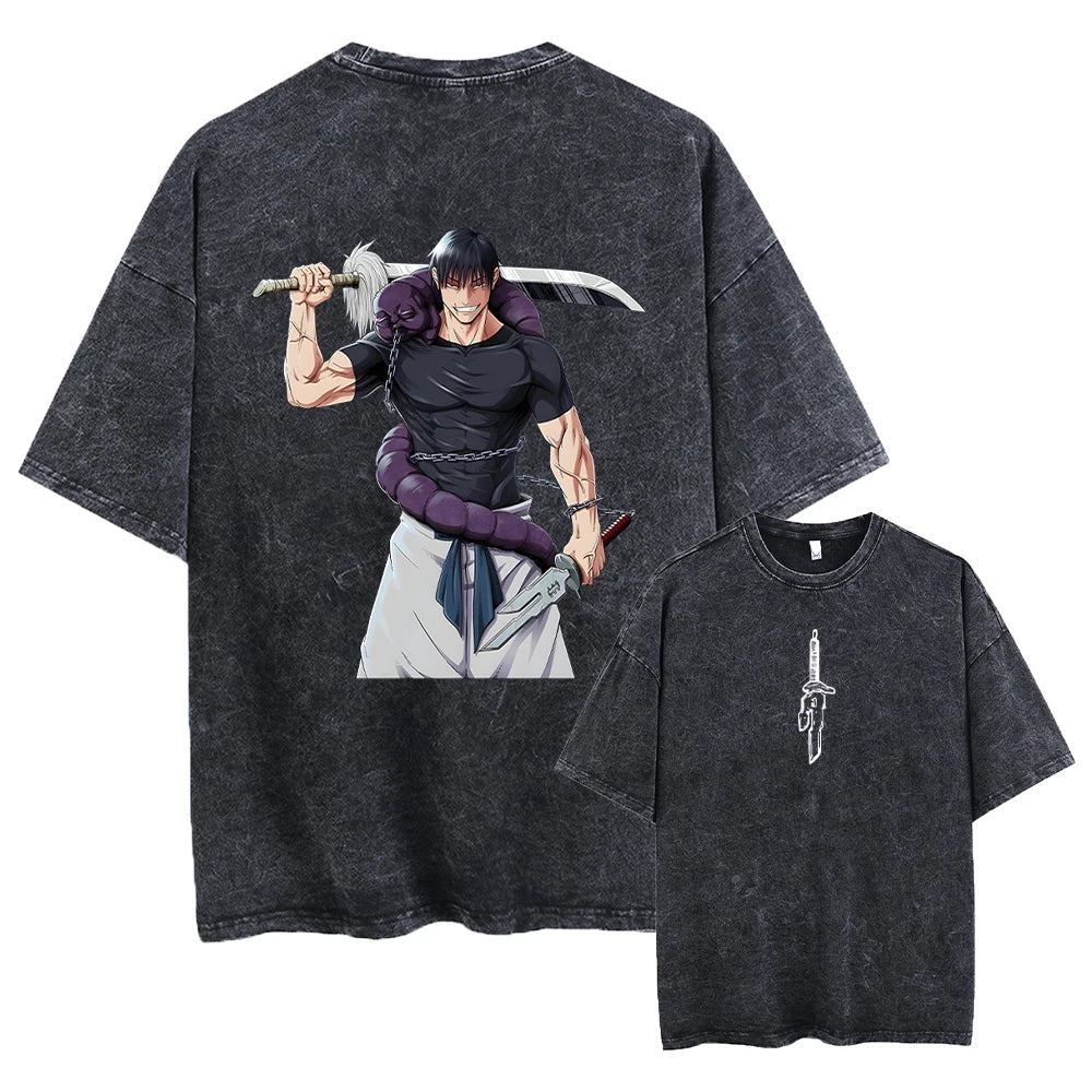 Japanese Anime Retro Washed Acid Oversized T-Shirt | Streetwear