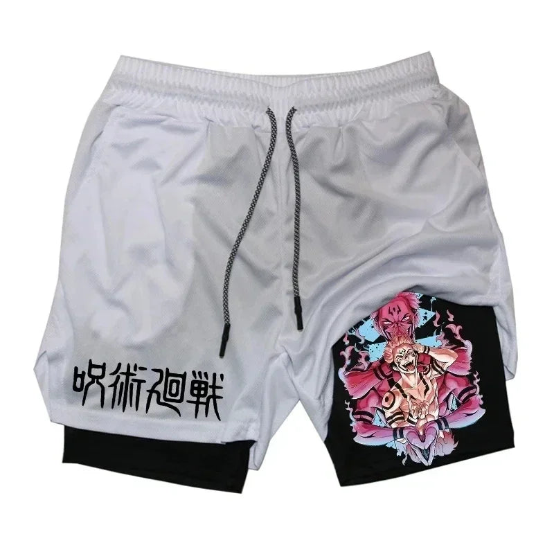 Men's Quick-Dry Anime Gym Compression Shorts | Performance