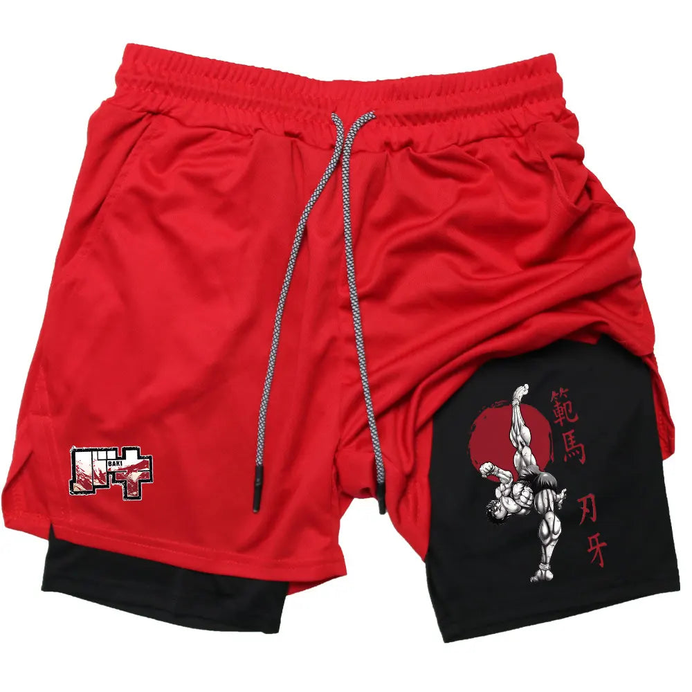 Baki Hanma 2-in-1 Gym Shorts | Compression Performance Shorts
