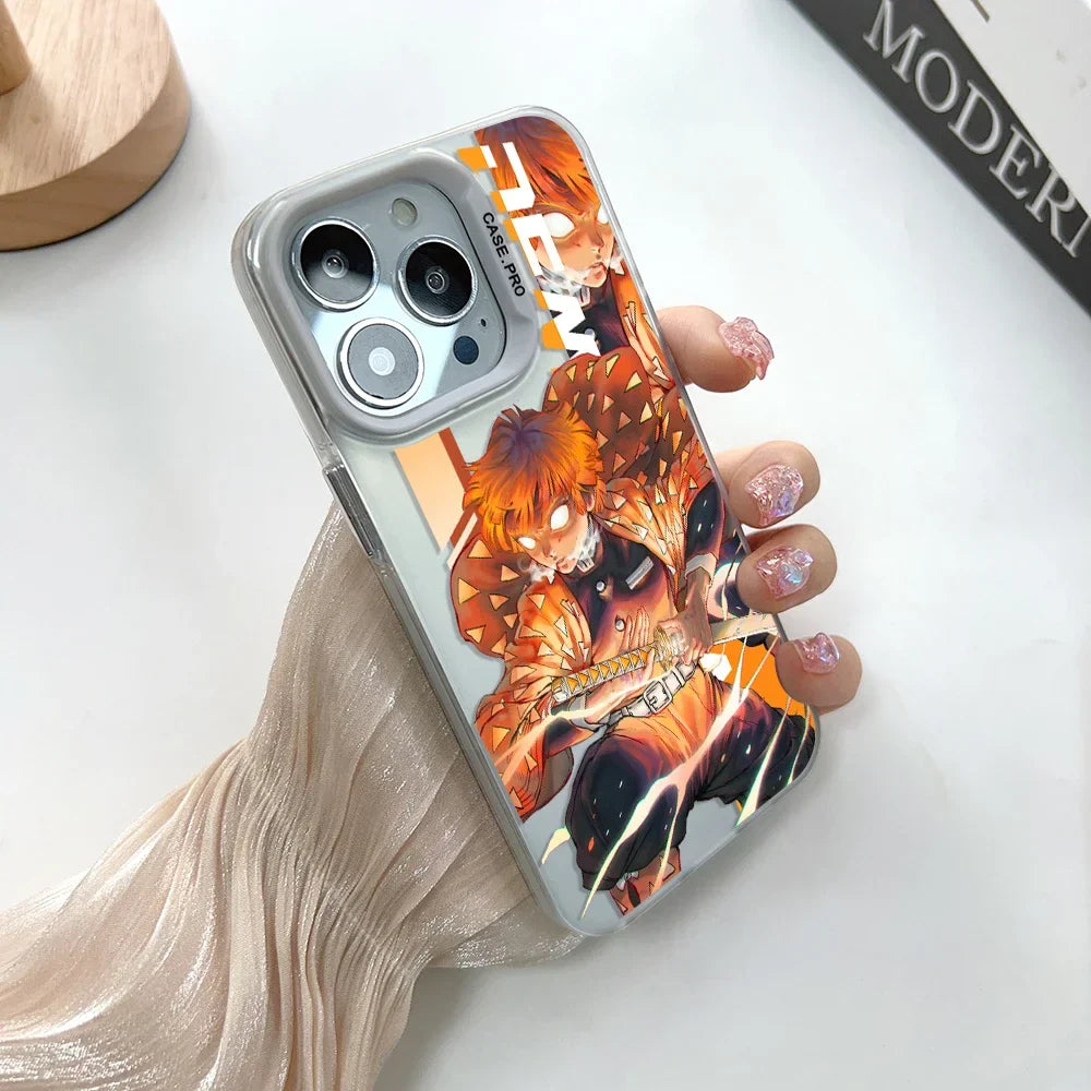 Demon Slayer iPhone Case | Dual Layer Silver Plated Cover