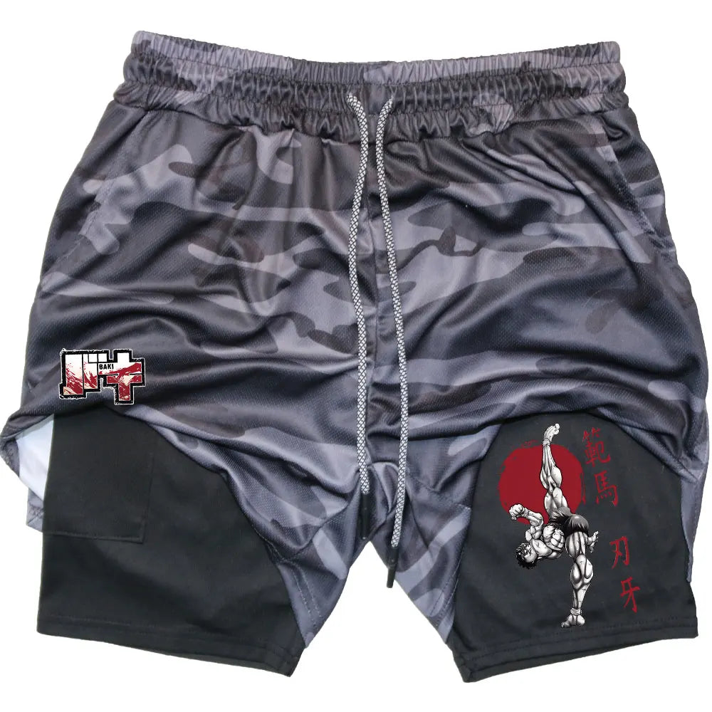 Baki Hanma 2-in-1 Gym Shorts | Compression Performance Shorts