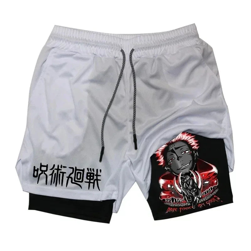 Men's Quick-Dry Anime Gym Compression Shorts | Performance