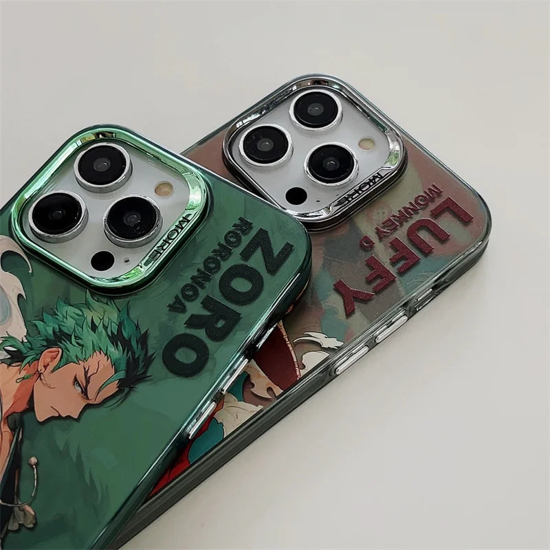 One Piece Luffy Zoro Plating iPhone Case | Cute Soft Cover