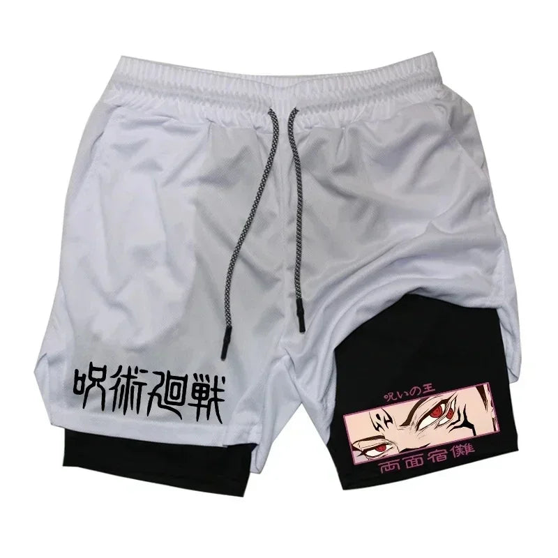 Men's Anime Compression Shorts | Quick-Dry Gym Performance