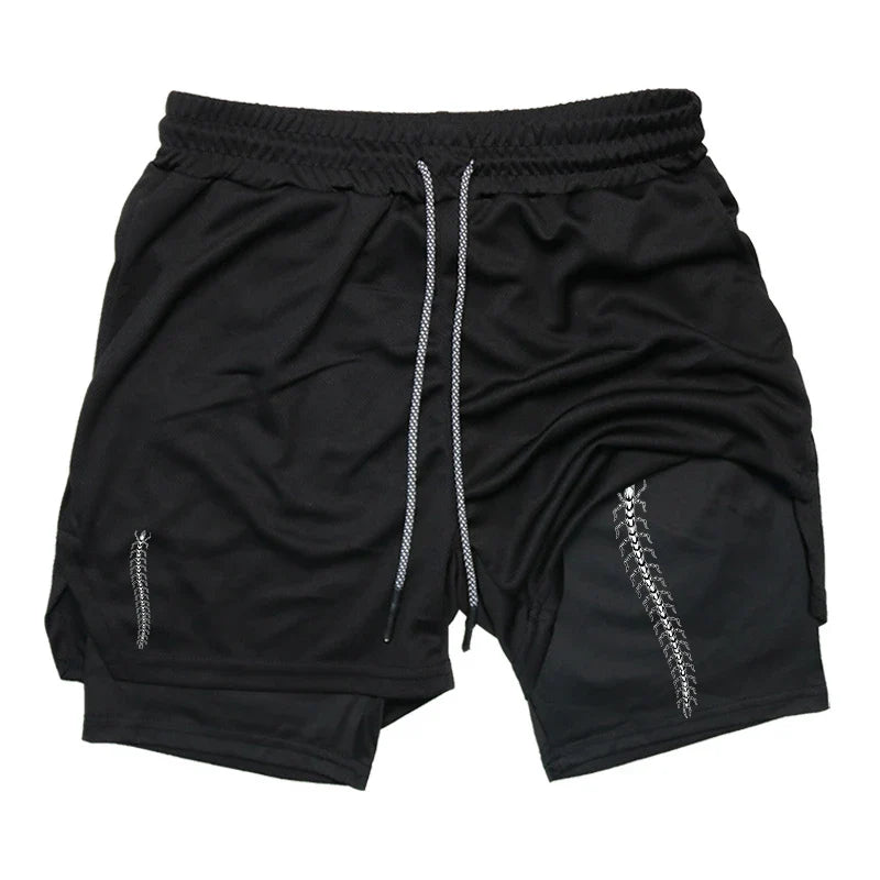 Anime 2-in-1 Running Shorts | Compression Shorts Phone Pocket
