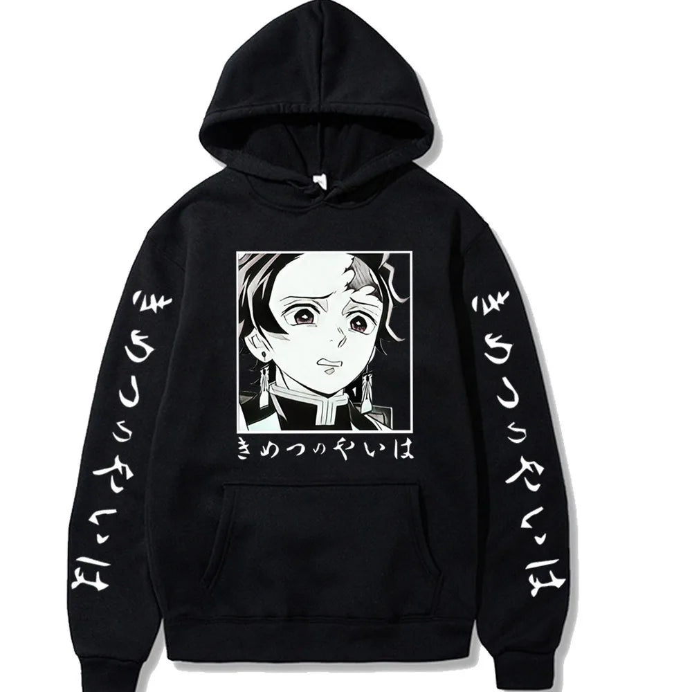 Demon Slayer Rengoku Loose Harajuku Hoodie | Anime Sweatshirt