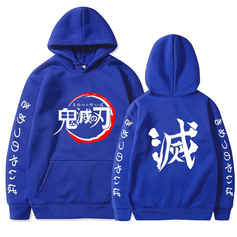 Demon Slayer Letter Graphic Hoodie | Harajuku Streetwear