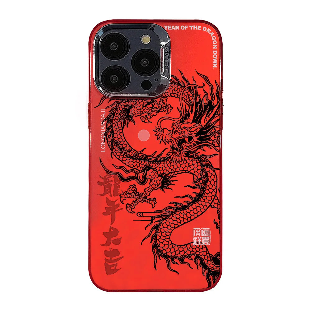 Chinese Dragon Red Plating Shockproof iPhone Case | TPU
