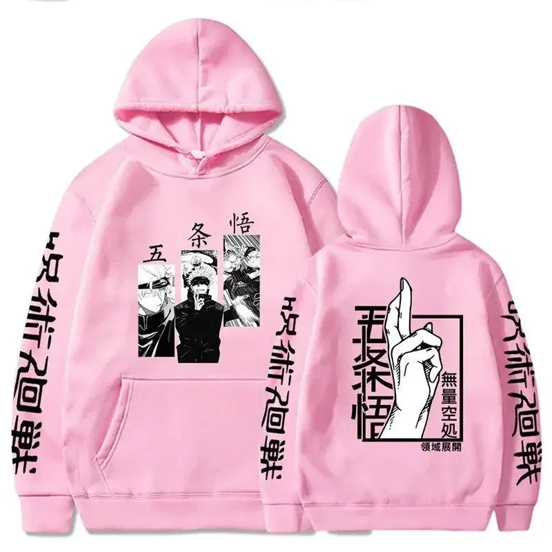 Jujutsu Kaisen Gojo Fleece Hoodie | Harajuku Winter Pullover