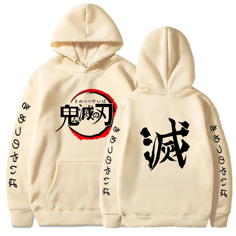 Demon Slayer Letter Graphic Hoodie | Harajuku Streetwear