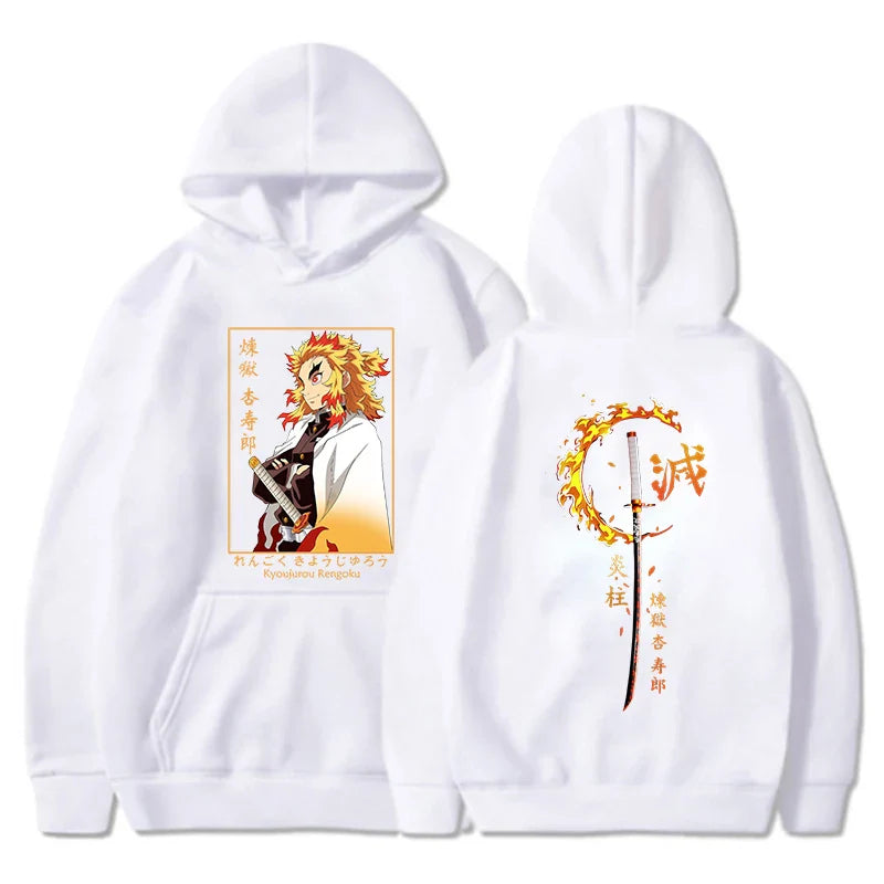 Demon Slayer Rengoku Unisex Hoodie | Harajuku Anime Pullover