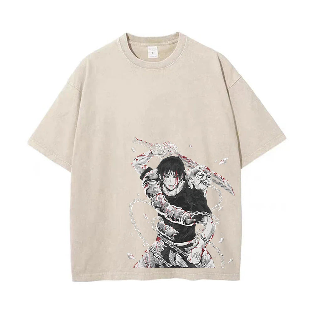 Japanese Anime Graphic Oversized T-Shirt | Washed Tee