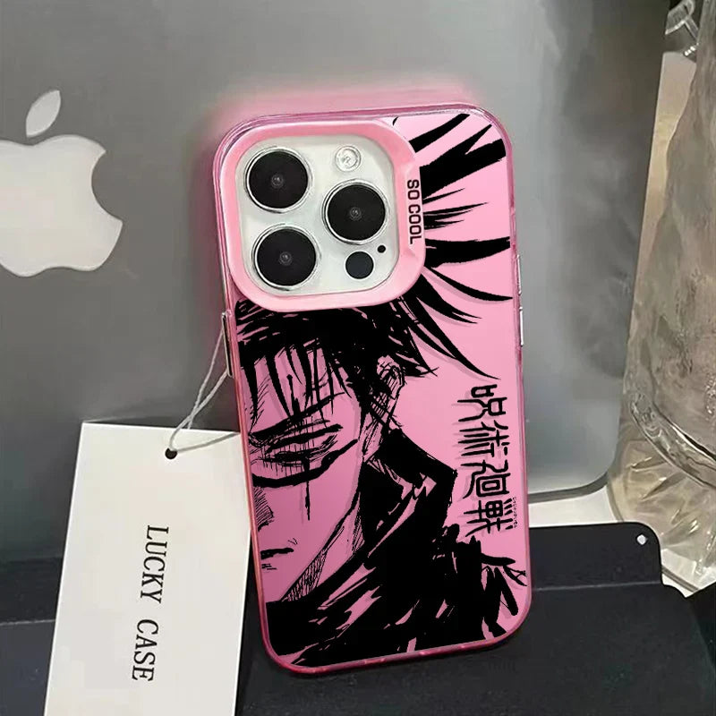 Jujutsu Kaisen Half-Wrapped iPhone Case | Silver Plated Patterns