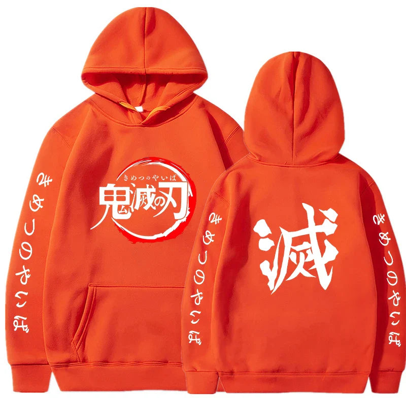 Demon Slayer Letter Graphic Hoodie | Harajuku Streetwear