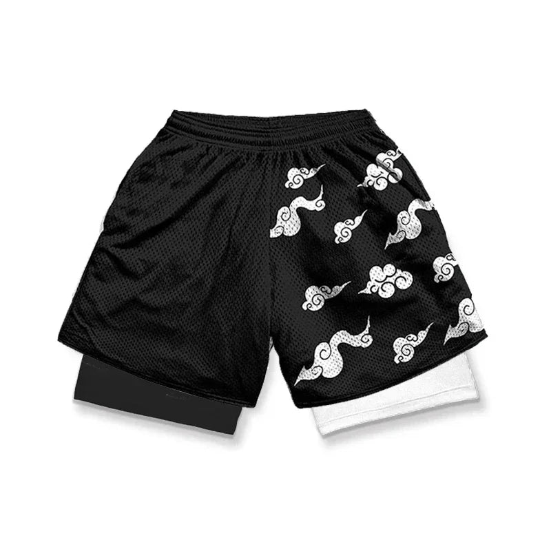 One Piece Luffy Zoro 2-in-1 Gym Shorts | Anime Sport Shorts