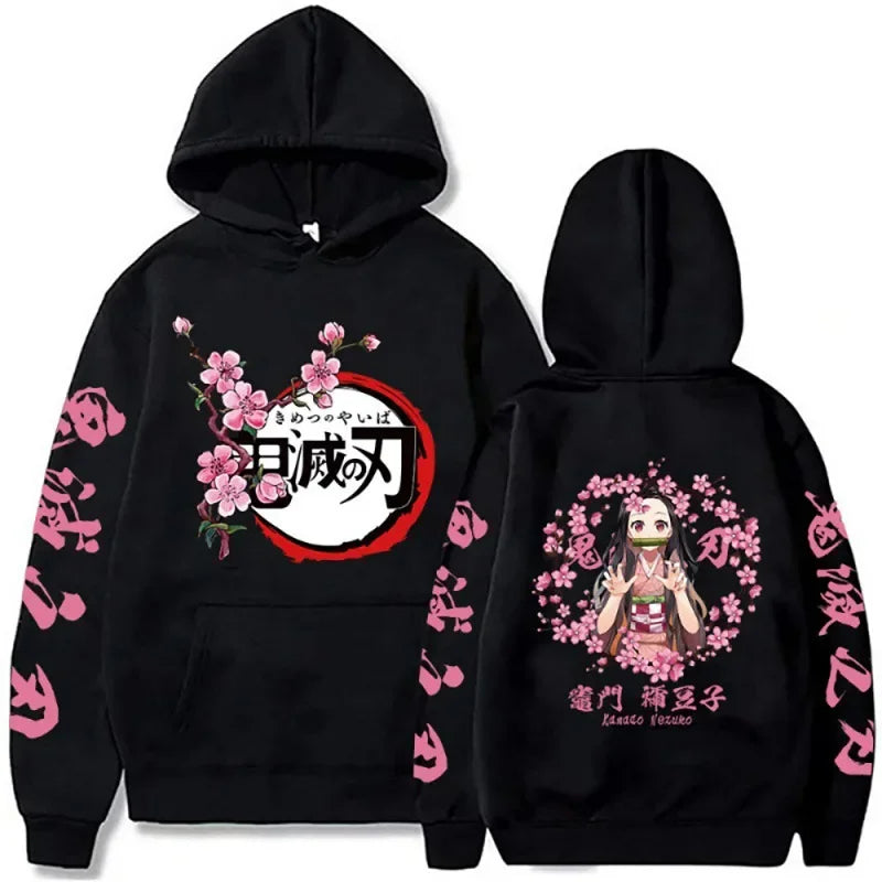 Demon Slayer Nezuko Graphic Hoodie | Harajuku Couple Pullover