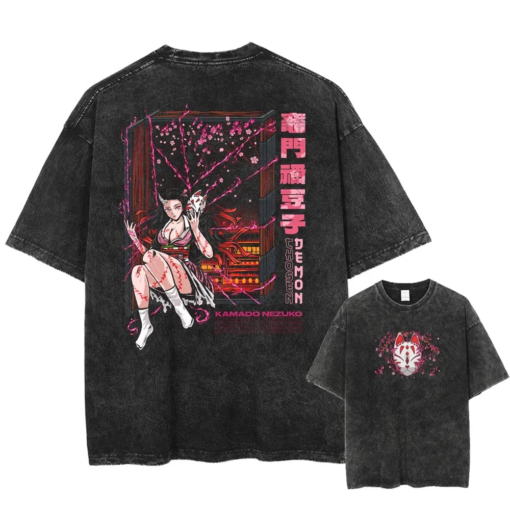 Demon Slayer Uzui Tengen Vintage T-Shirt | Oversized Cotton Tee