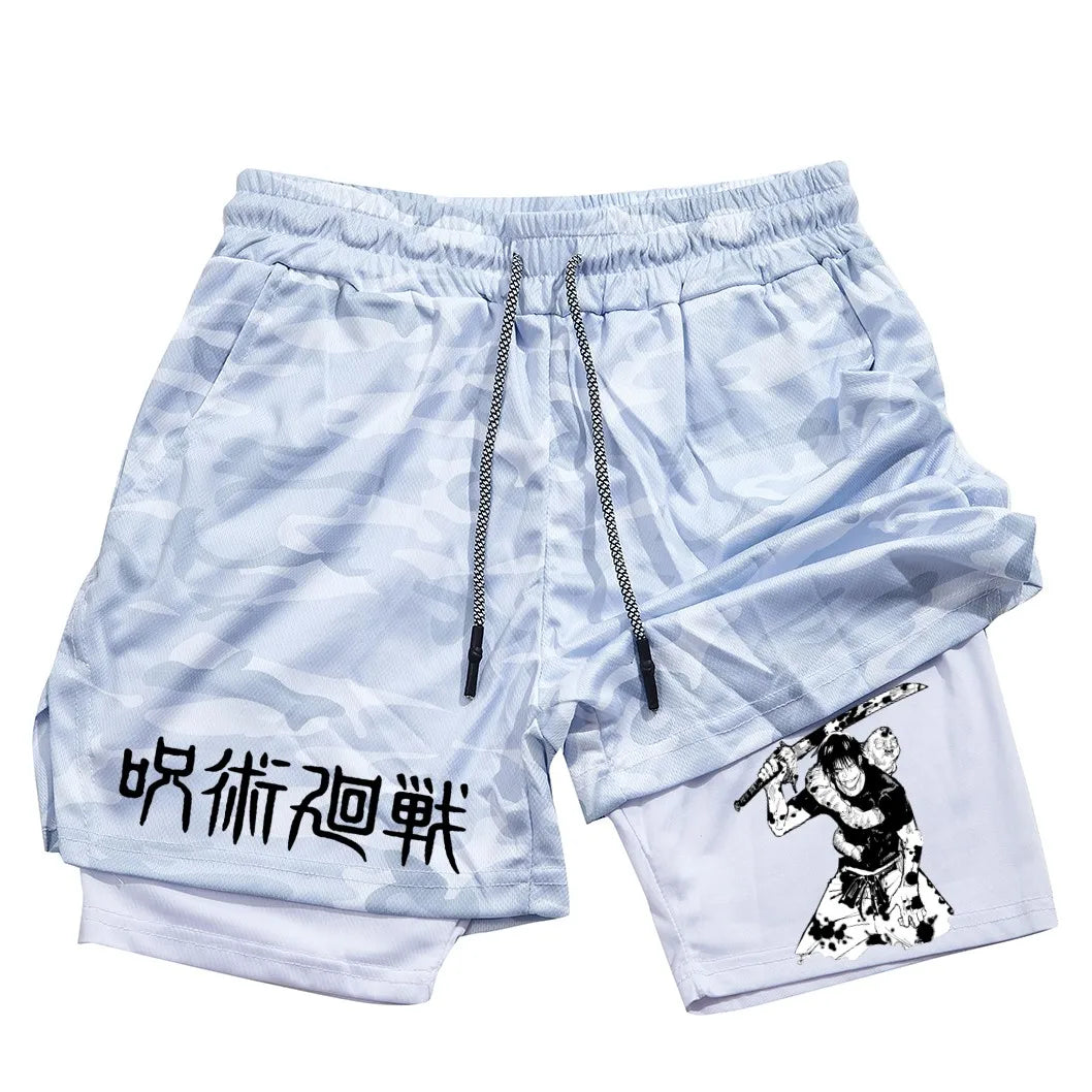 Toji Printed 2-in-1 Sports Shorts | Mesh Gym Running Shorts