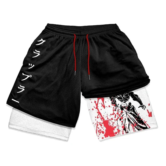 Baki Hanma Athletic 2-in-1 Gym Shorts | Anime Compression