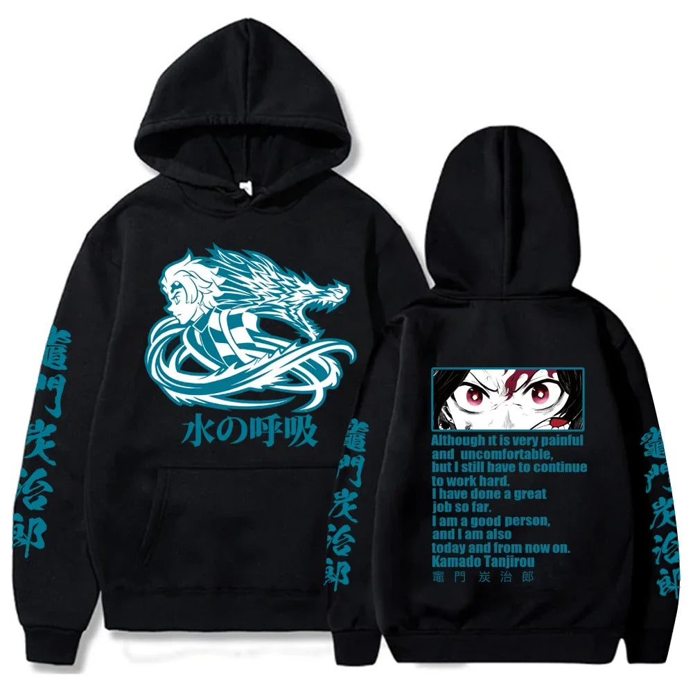 Demon Slayer Tomioka Giyuu Plus Size Hoodie | Warm Anime Sweatshirt
