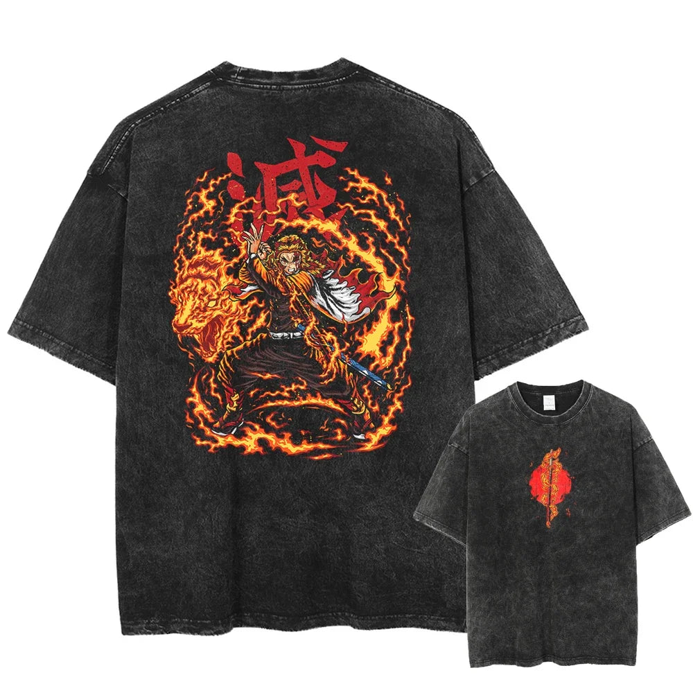 Demon Slayer Uzui Tengen Vintage T-Shirt | Oversized Cotton Tee