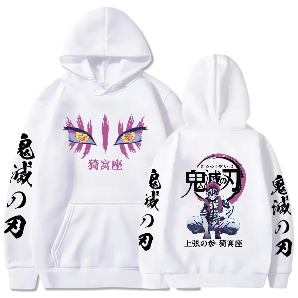 Demon Slayer Inosuke Oversized Hoodie | Harajuku Anime Sweatshirt
