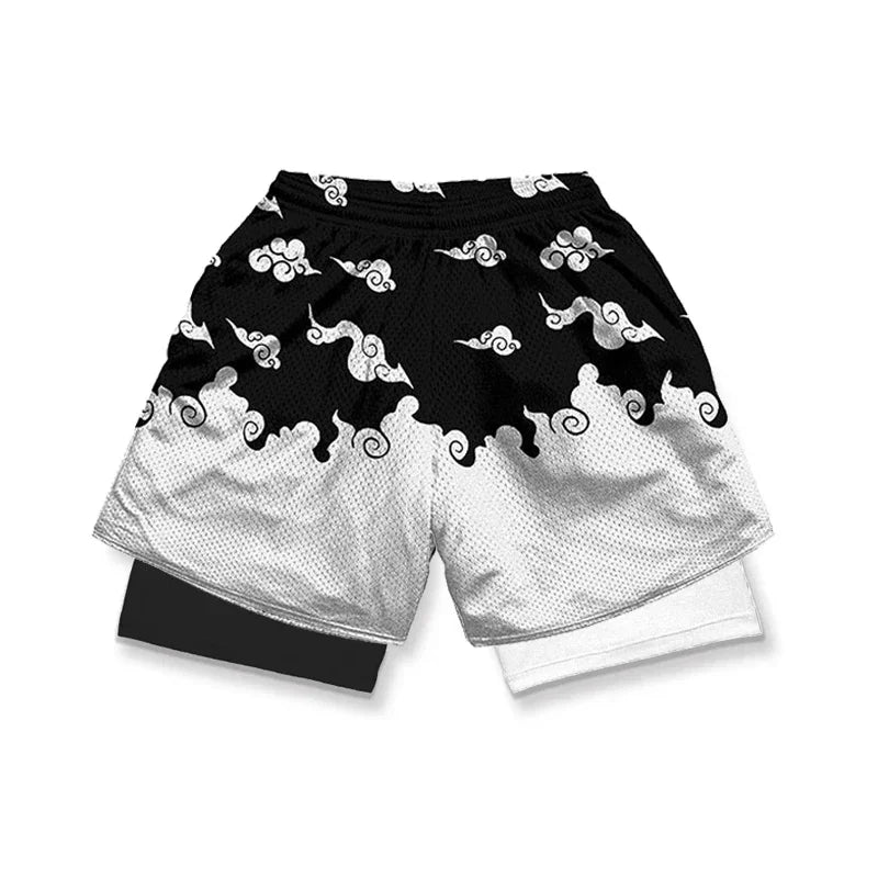 One Piece Luffy Zoro 2-in-1 Gym Shorts | Anime Sport Shorts