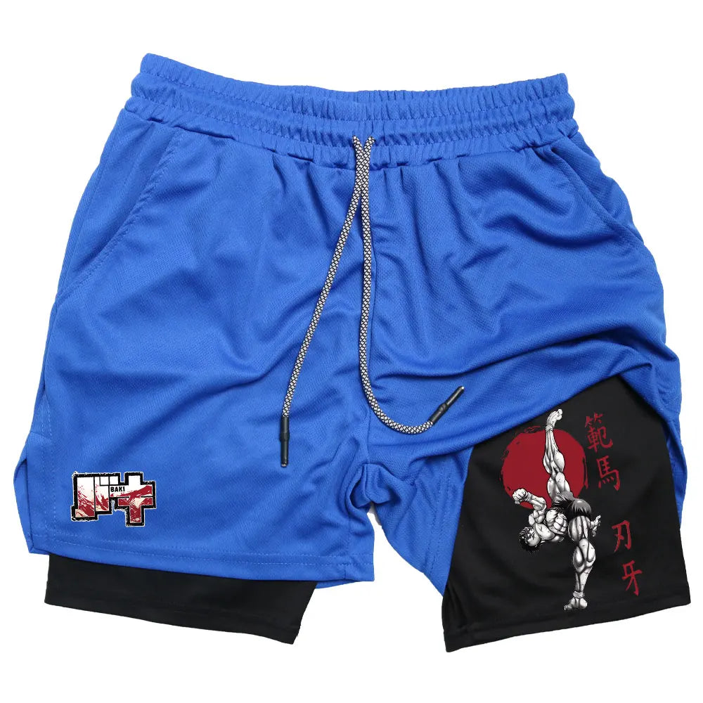 Baki Hanma 2-in-1 Gym Shorts | Compression Performance Shorts