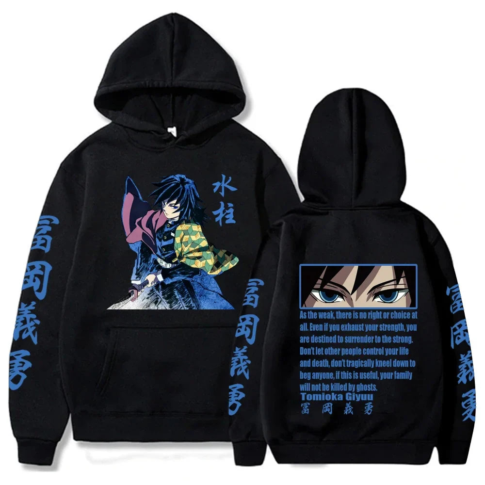 Demon Slayer Tomioka Giyuu Plus Size Hoodie | Warm Anime Sweatshirt