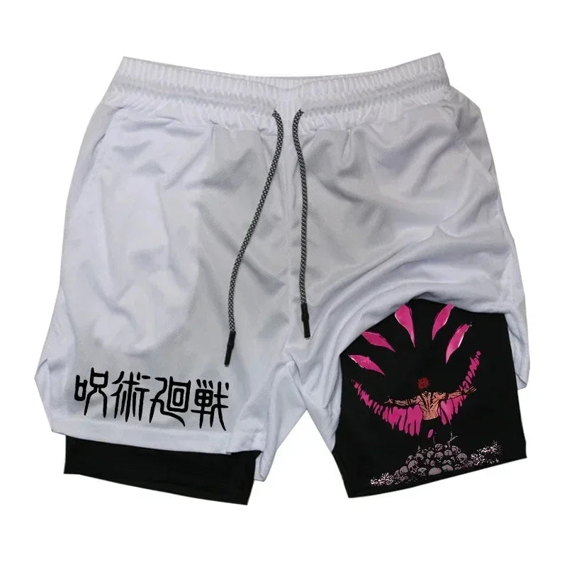 Men's Anime Compression Shorts | Quick-Dry Gym Performance