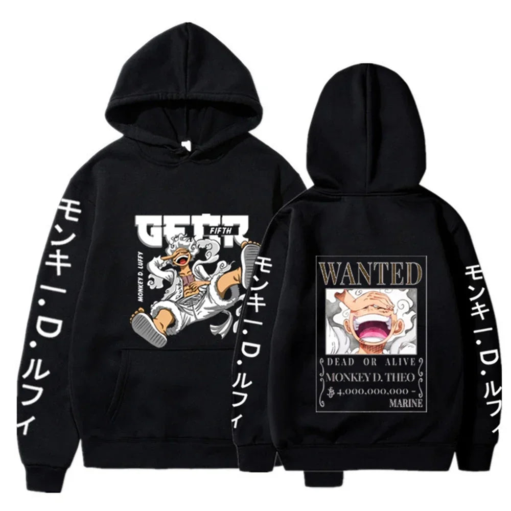 Anime Hip-Hop Fleece Hoodie | Streetwear Warm Pullover