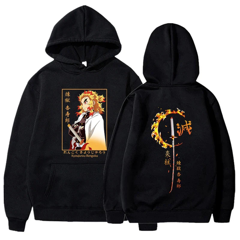Demon Slayer Rengoku Unisex Hoodie | Harajuku Anime Pullover