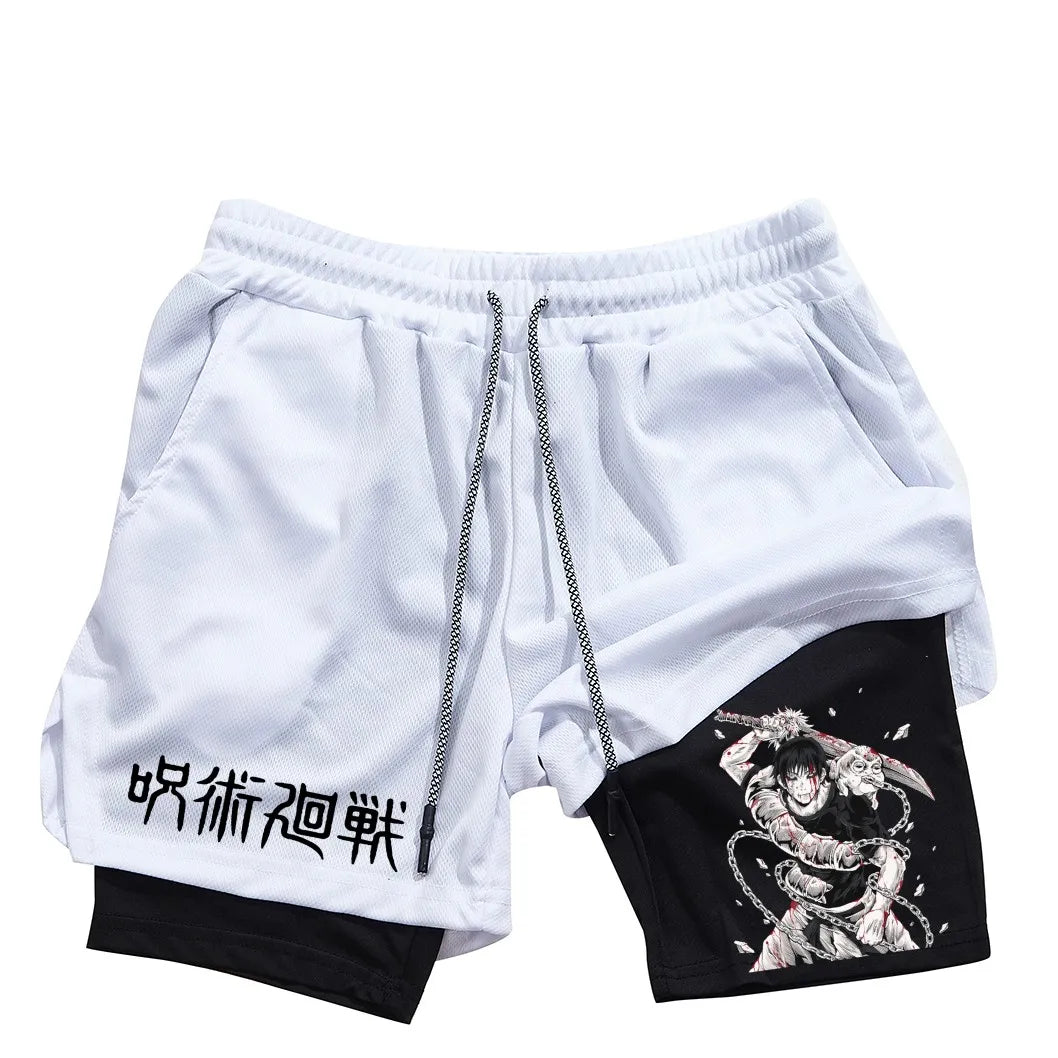 Toji Printed 2-in-1 Sports Shorts | Mesh Gym Running Shorts