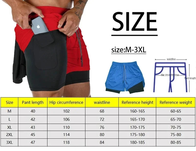 Anime 2-in-1 Stretch Compression Shorts | Quick-Dry Running