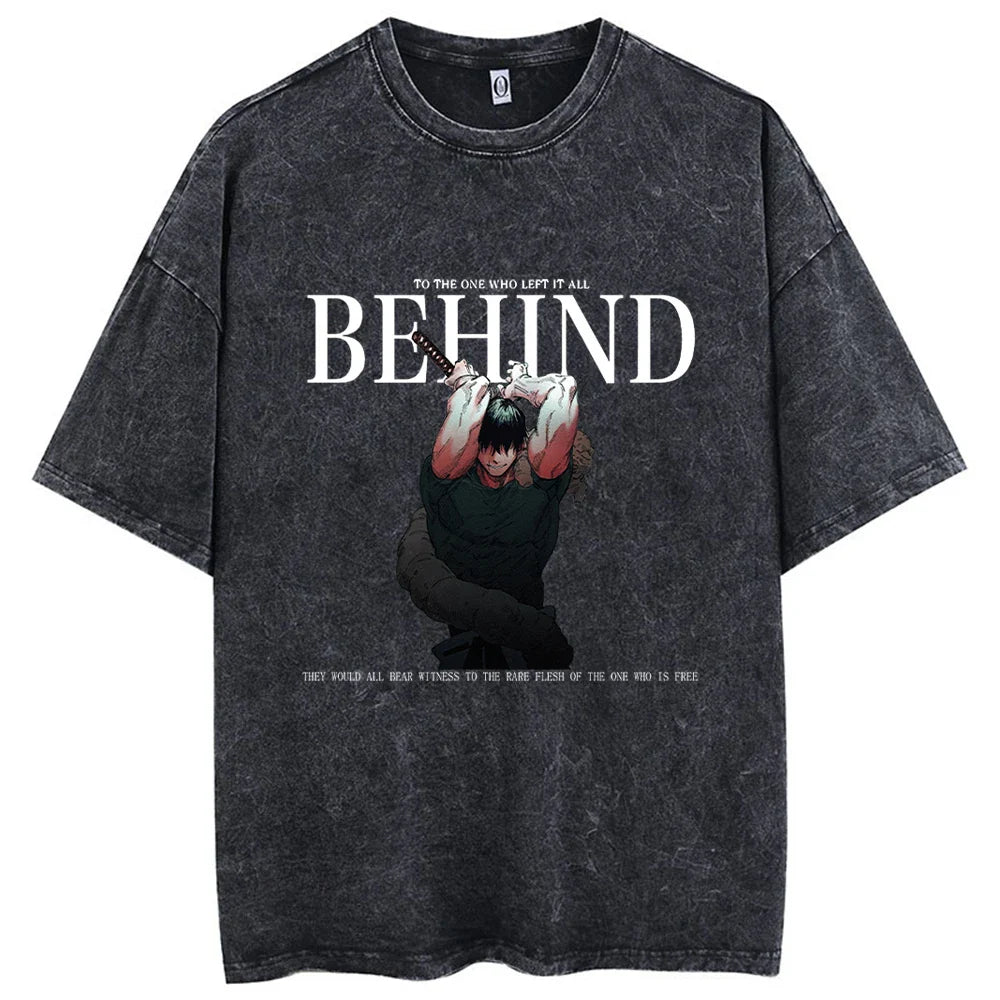 Japanese Anime Retro Washed Acid Oversized T-Shirt | Streetwear