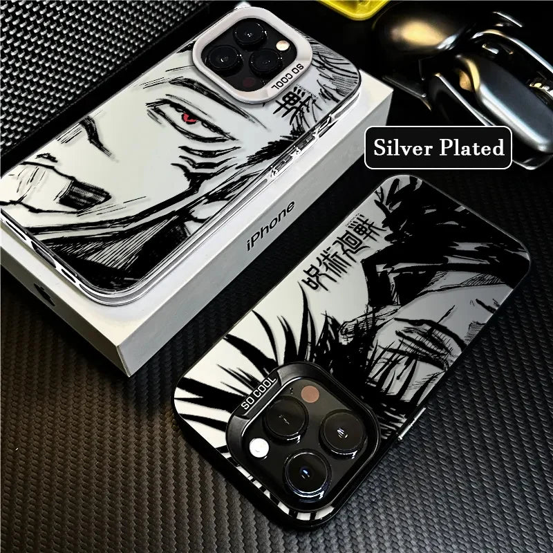 Jujutsu Kaisen Half-Wrapped iPhone Case | Silver Plated Quotes