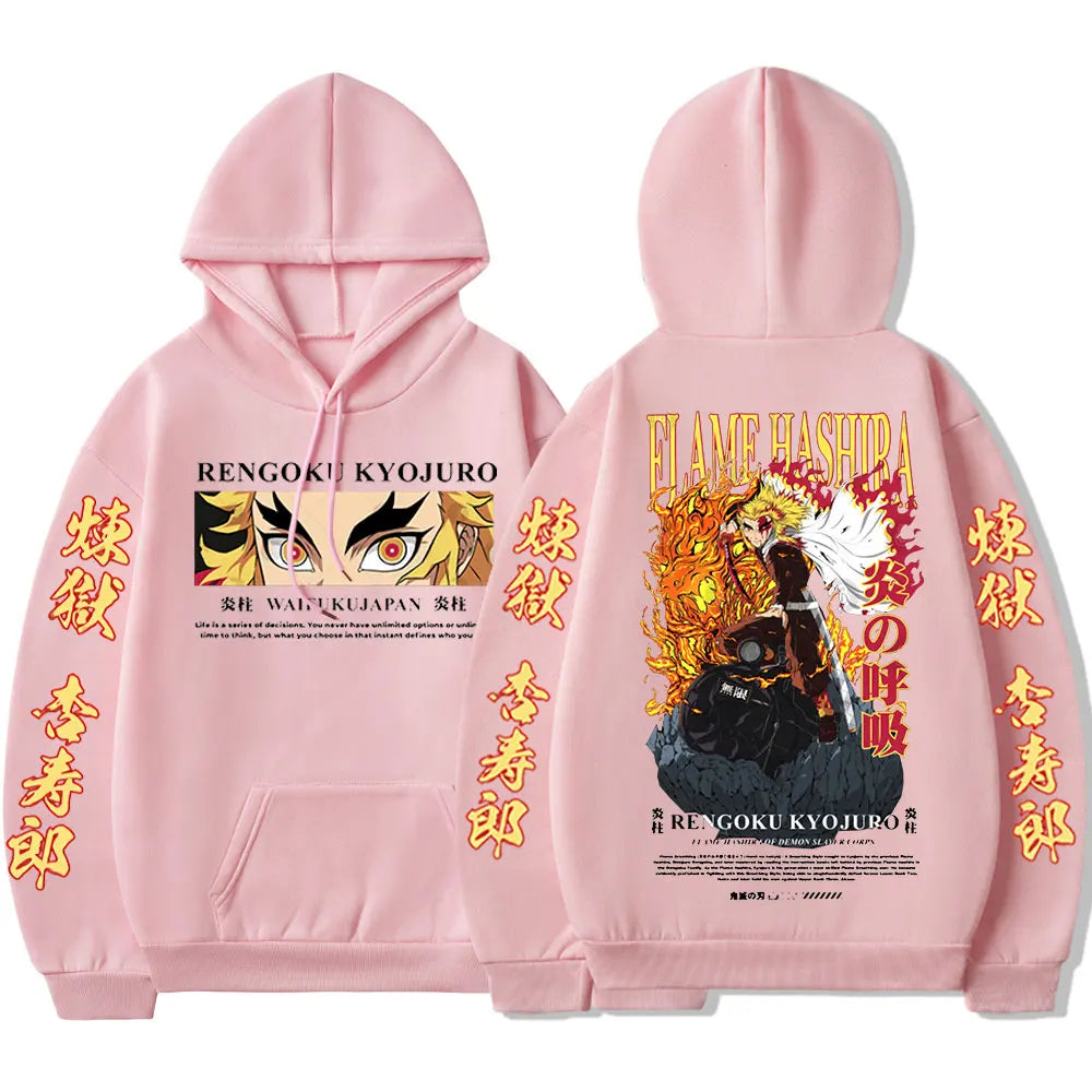 Demon Slayer Rengoku Unisex Streetwear Hoodie | Harajuku