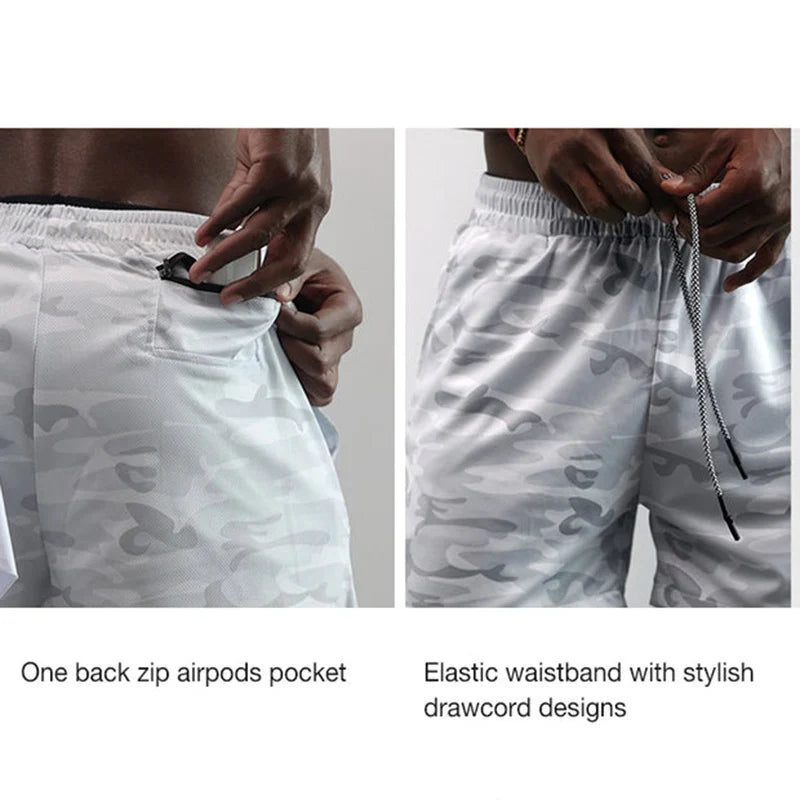 Anime 2-in-1 Running Shorts | Compression Shorts Phone Pocket