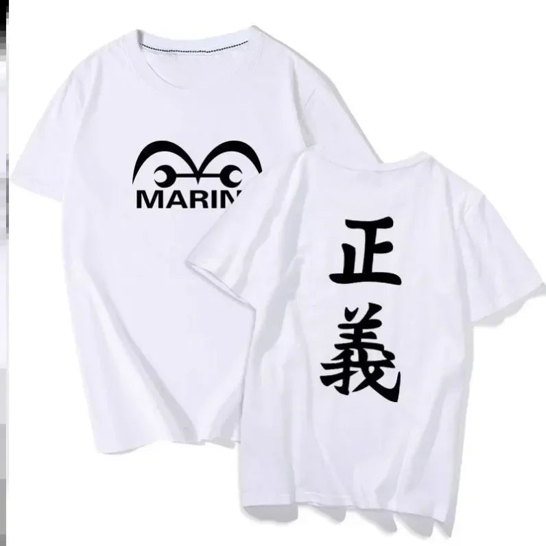 One Piece Ace & Newgate T-Shirt | Y2K Anime Cosplay Harajuku Tee