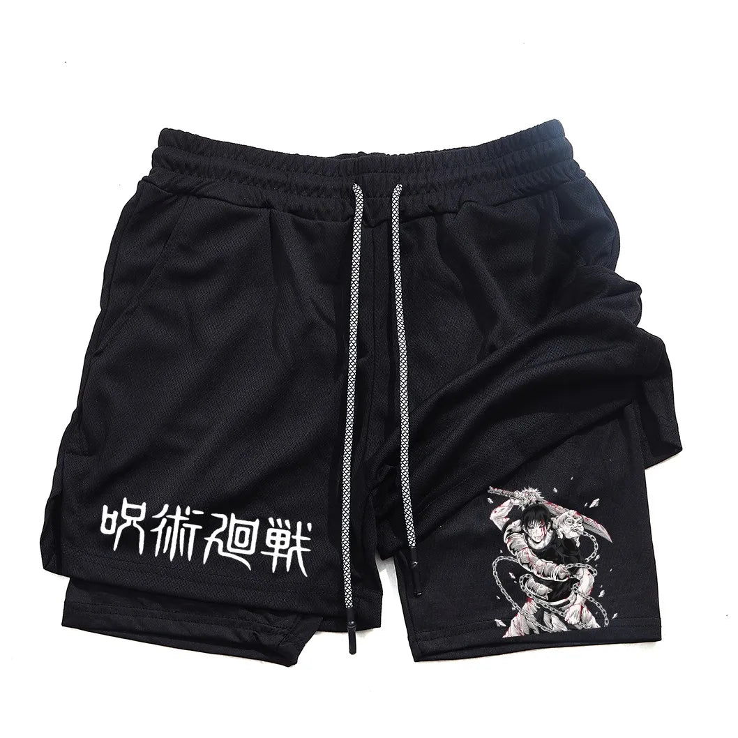 Toji Printed 2-in-1 Sports Shorts | Mesh Gym Running Shorts