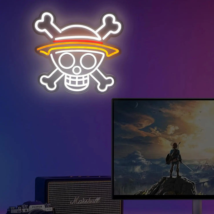 Skull Neon Sign Light - USB Powered Wall Decor for Bedroom & Anime Room