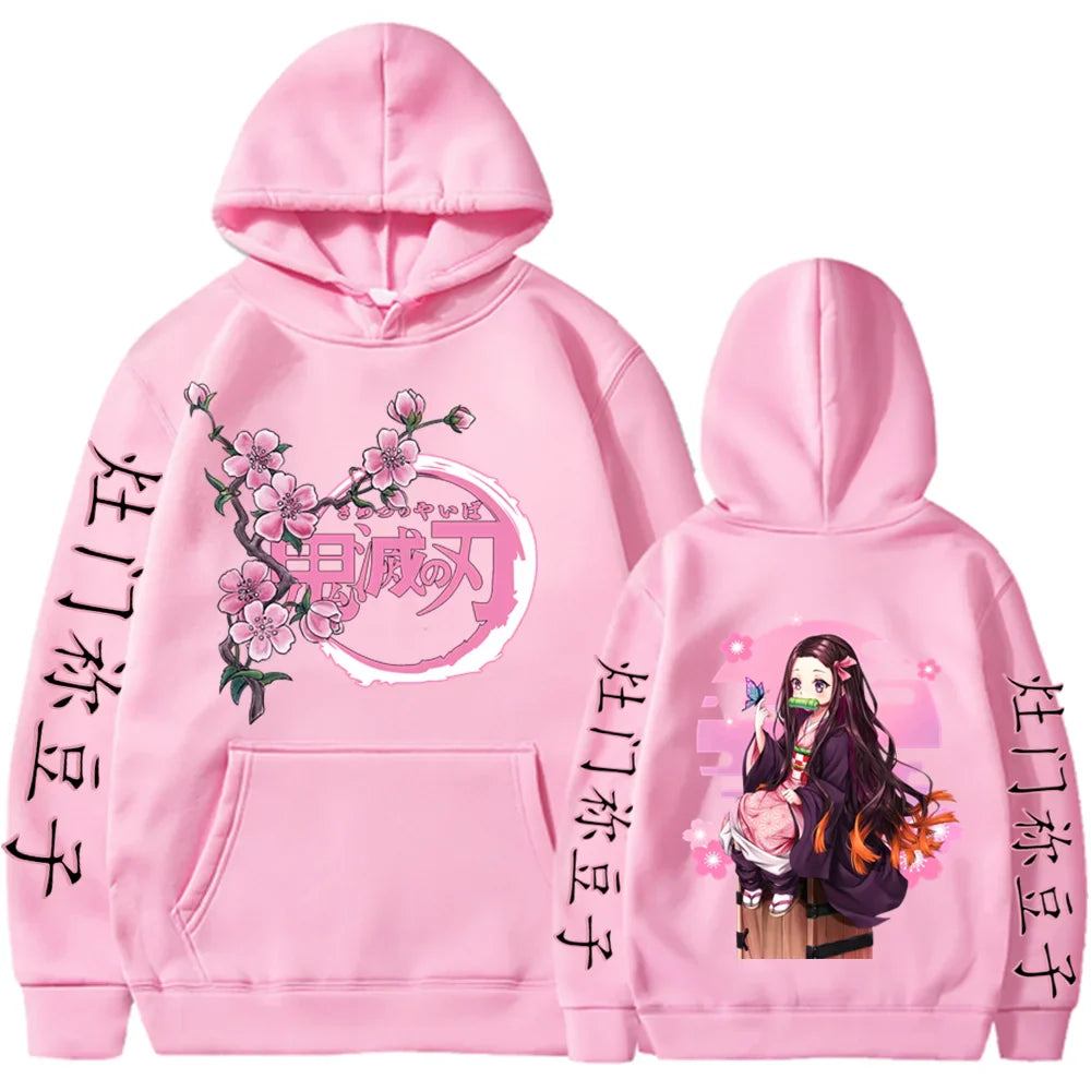 Demon Slayer Nezuko Oversized Hoodie | Harajuku Streetwear