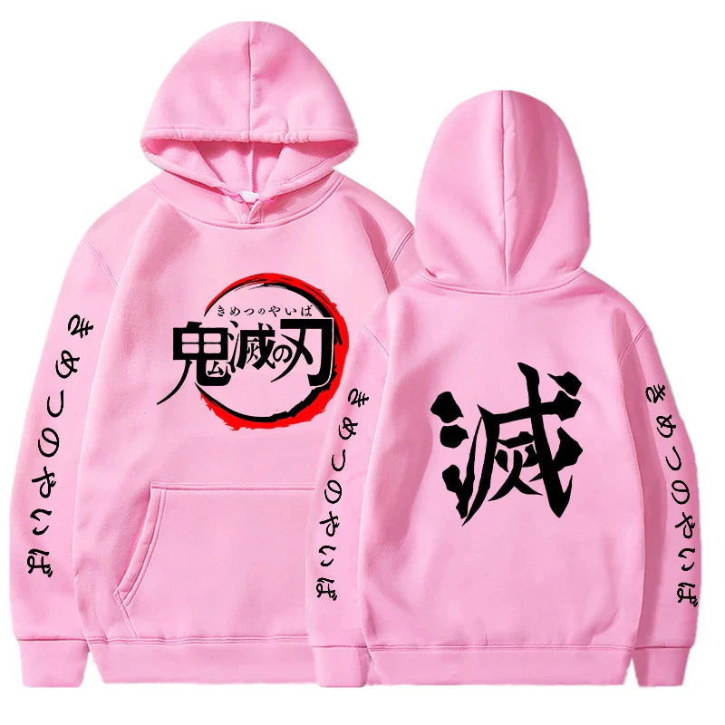 Demon Slayer Letter Graphic Hoodie | Harajuku Streetwear
