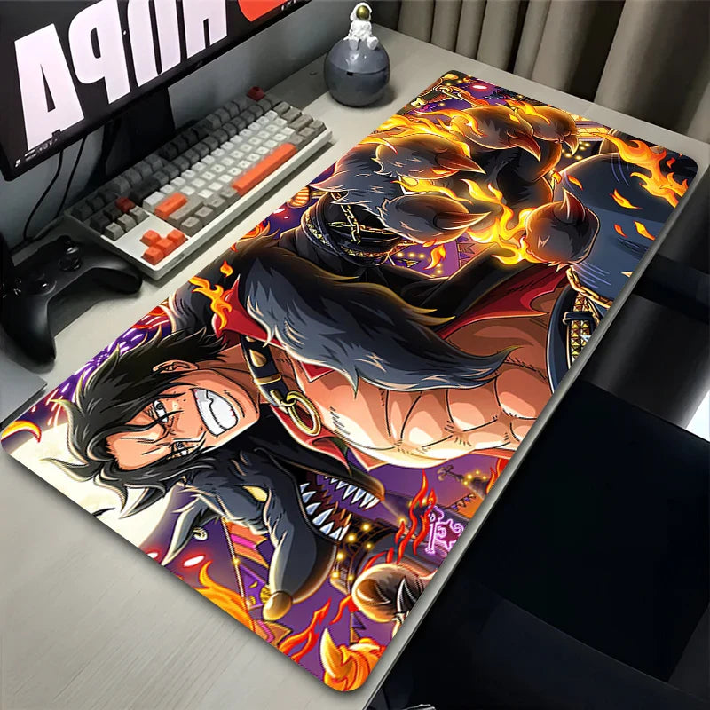 One Piece Ace Flame XXL Mouse Pad | Anime Gaming Desk Mat