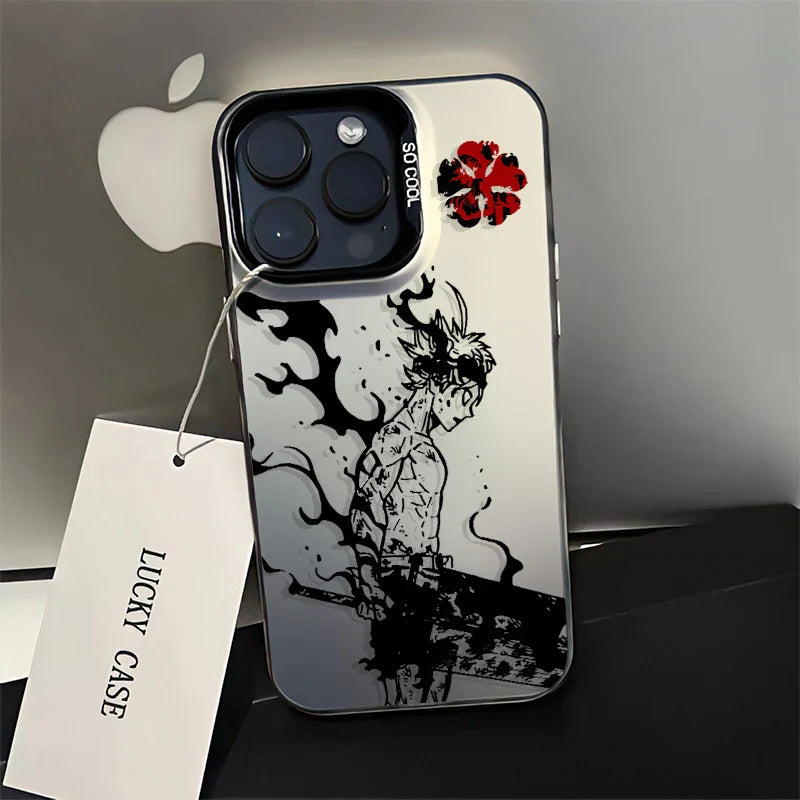 Black Clover Anime iPhone Soft Case | Silver Plated Cover