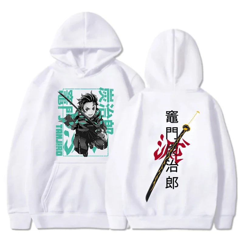 Demon Slayer Tanjiro Graphic Hoodie | Fleece Anime Pullover