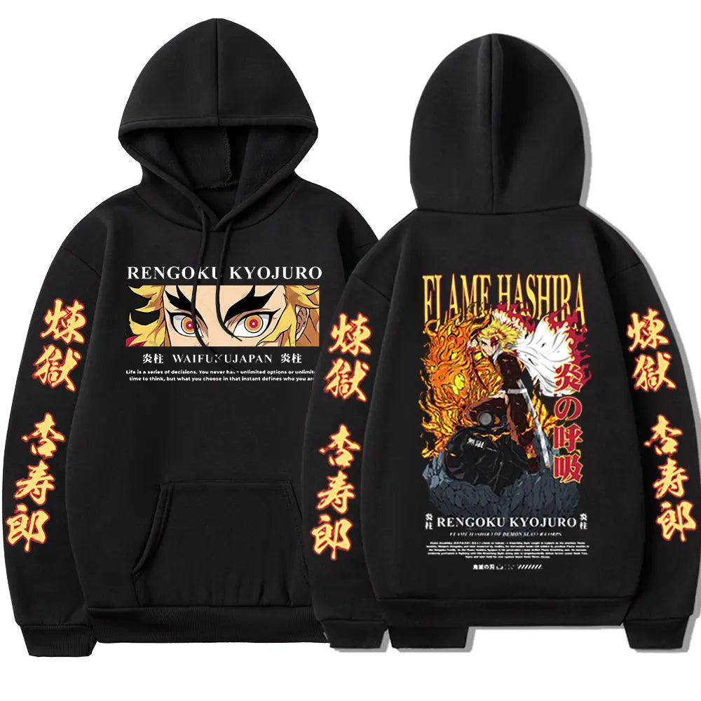 Demon Slayer Rengoku Unisex Streetwear Hoodie | Harajuku