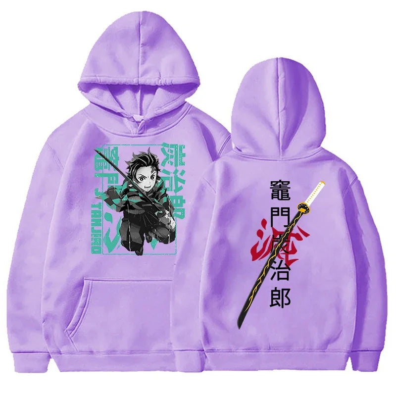 Demon Slayer Tanjiro Graphic Hoodie | Fleece Anime Pullover