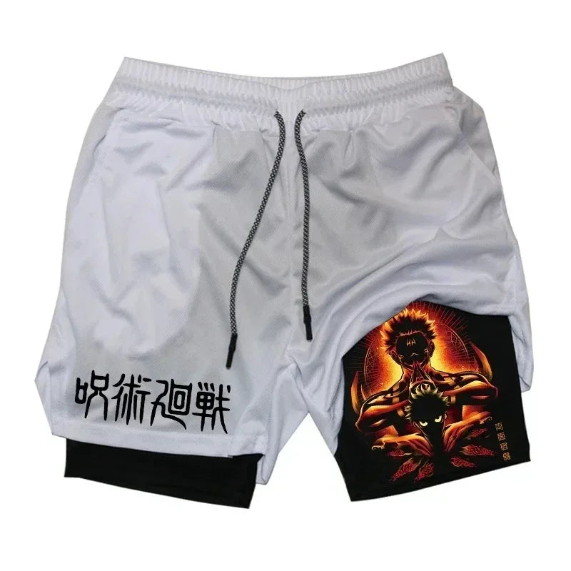 Men's Quick-Dry Anime Gym Compression Shorts | Performance